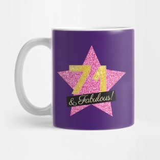 71st Birthday Gifts Women Fabulous - Pink Gold Mug